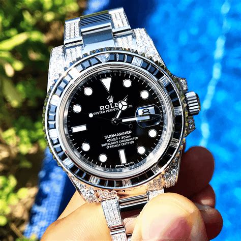 rolex submariner diamant lünette|Rolex Submariner wrist watch.